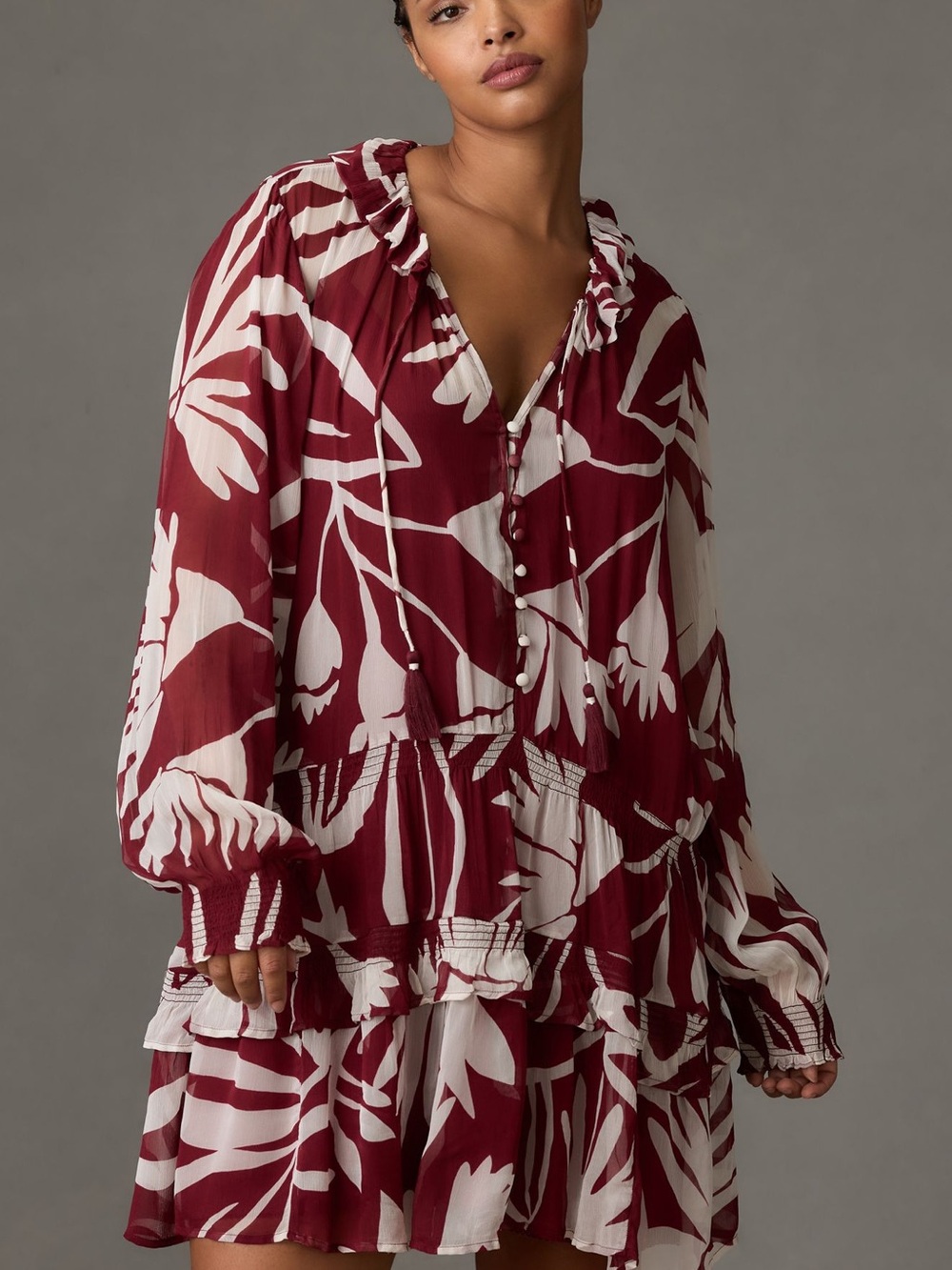 Anthropologie Marais Printed Chiffon Mini Dress - Picture 6 of 16
